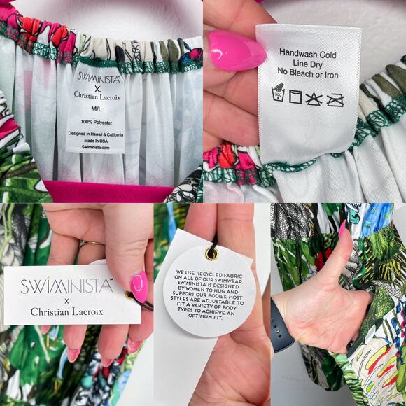 NWT Swiminista Christian Lacroix Carefree Tropical Jardin Swim Coverup Dress - Picture 12 of 13